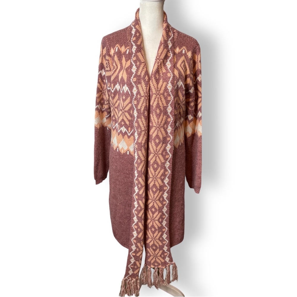 Sacred Threads Mauve and Cream Cardigan